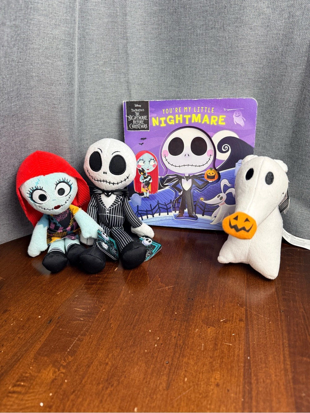 Disney Nightmare Before Christmas Plush Lot Jack Sally Zero & Used Board Book